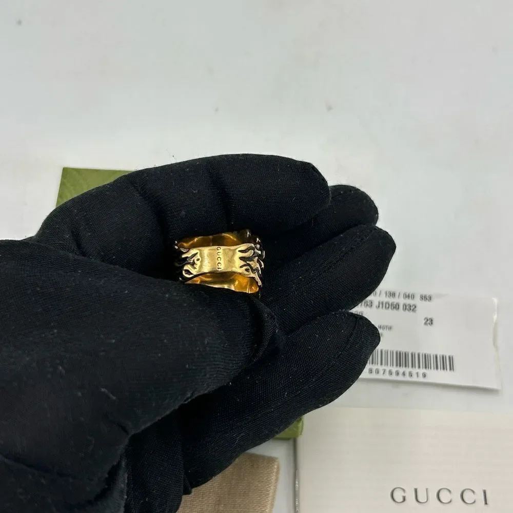 Men's Gucci iconic Lionhead ring size 10 made in Italy